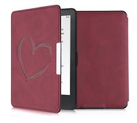 kwmobile Custodia eReader Compatibile con Amazon Kindle Paperwhite (2012-2017) Cover - eBook Reader Flip Case - Cover eReader Magnetica Pelle PU Cuore