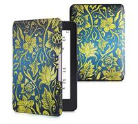 kwmobile Custodia eReader Compatibile con Amazon Kindle Paperwhite (2012-2017) Cover - eBook Reader Flip Case - giallo/blu/blu scuro - Arazzo Barocco Oro