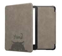 kwmobile Custodia eReader Compatibile con Amazon Kindle Paperwhite (2024)/Colorsoft Cover - eBook Reader Flip Case - Cover eReader Magnetica Pelle PU Gatto Nero