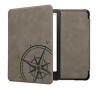 kwmobile Custodia eReader Compatibile con Amazon Kindle Paperwhite (2024)/Colorsoft Cover - eBook Reader Flip Case - Cover eReader Magnetica Pelle PU Bussola vintage