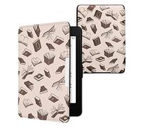 kwmobile Custodia eReader Compatibile con Amazon Kindle Paperwhite Cover - eBook Reader Flip Case - beige/marrone/oro - Libri Volanti