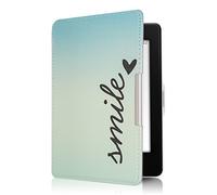 kwmobile Custodia eReader Compatibile con Amazon Kindle Paperwhite Cover - eBook Reader Flip Case - blu/turchese - Smile Minimal