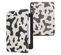 kwmobile Custodia eReader Compatibile con Amazon Kindle Paperwhite Cover - eBook Reader Flip Case - nero/bianco - Stampa Mucca