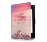 kwmobile Custodia eReader Compatibile con Amazon Kindle Paperwhite Cover - eBook Reader Flip Case - rosa/viola/corallo - Be Happy
