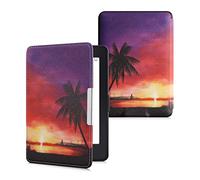 kwmobile Custodia eReader Compatibile con Amazon Kindle Paperwhite Cover - eBook Reader Flip Case - rosa/giallo/viola - Tramonto Tropicale