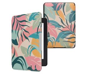 kwmobile Custodia eReader Compatibile con Amazon Kindle Paperwhite Cover - eBook Reader Flip Case - rosa/giallo/verde - Giungla Tropicale