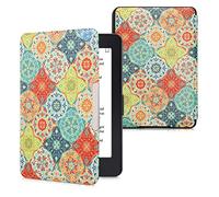 kwmobile Custodia eReader Compatibile con Amazon Kindle Paperwhite Cover - eBook Reader Flip Case - rosso/verde/blu - Maioliche Portoghesi