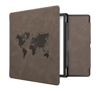 kwmobile Custodia eReader Compatibile con Amazon Kindle Scribe (2022/2024) Cover - eBook Reader Flip Case - Cover eReader Magnetica Pelle PU Sagoma Mondo