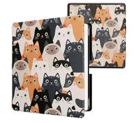 kwmobile Custodia eReader Compatibile con Amazon Kindle Scribe (2024) Cover - eBook Reader Flip Case - arancione/nero/bianco - Gatti