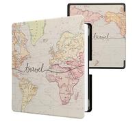 kwmobile Custodia eReader Compatibile con Amazon Kindle Scribe (2024) Cover - eBook Reader Flip Case - nero/multicolore - Mappa del mondo