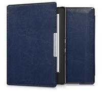 kwmobile Custodia eReader Compatibile con Kobo Aura H2O Edition 1 Cover - eBook Reader Flip Case - Cover eReader Simil Pelle - Blu Scuro