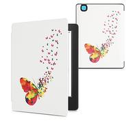 kwmobile Custodia eReader Compatibile con Kobo Aura H2O Edition 2 Cover - eBook Reader Flip Case - multicolore/fucsia/bianco - Stormo