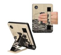 kwmobile Custodia eReader Compatibile con Kobo Clara 2E Case - Cover eBook Pelle PU - con Stand Pieghevole Chiusura Magnetica e Cinturino Mano - Ragazza e Libri