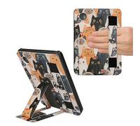 kwmobile Custodia eReader Compatibile con Kobo Clara 2E Case - Cover eBook Pelle PU - con Stand Pieghevole Chiusura Magnetica e Cinturino Mano - Gatti