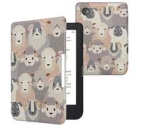 kwmobile Custodia eReader Compatibile con Kobo Clara 2E Cover - eBook Reader Flip Case - bianco/marrone/grigio -