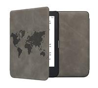 kwmobile Custodia eReader Compatibile con Kobo Clara 2E Cover - eBook Reader Flip Case - Cover eReader Magnetica Pelle PU Sagoma Mondo
