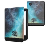 kwmobile Custodia eReader Compatibile con Kobo Clara BW/Colour Cover - eBook Reader Flip Case - blu/grigio/nero - Natura e spazio