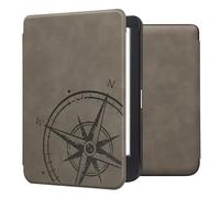kwmobile Custodia eReader Compatibile con Kobo Clara BW/Colour Cover - eBook Reader Flip Case - Cover eReader Magnetica Pelle PU Bussola Vintage