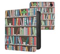 kwmobile Custodia eReader Compatibile con Kobo Libra 2 Cover - eBook Reader Flip Case - blu/verde/fucsia - Libreria con Piante