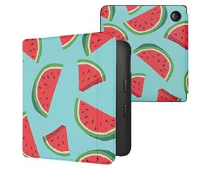kwmobile Custodia eReader Compatibile con Kobo Libra 2 Cover - eBook Reader Flip Case - rosso/verde/nero - Fette di Cocomero