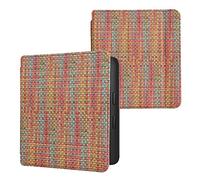 kwmobile Custodia eReader Compatibile con Kobo Libra 2 eReader - Cover eBook PVC con Chiusura Magnetica - Flip Case Effetto Fibra Multicolore