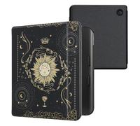 kwmobile Custodia eReader Compatibile con Kobo Libra Colour Cover - eBook Reader Flip Case - blu scuro/giallo/nero - Sole Tarocchi