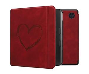 kwmobile Custodia eReader Compatibile con Kobo Libra Colour Cover - eBook Reader Flip Case - Cover eReader Magnetica Pelle PU Cuore