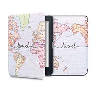 kwmobile Custodia eReader Compatibile con Kobo Nia Cover - eBook Reader Flip Case - nero/multicolore - Mappa del mondo