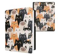 kwmobile Custodia eReader Compatibile con Pocketbook InkPad One Cover - eBook Reader Flip Case - arancione/nero/bianco - Gatti