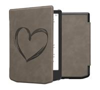 kwmobile Custodia eReader Compatibile con Pocketbook Verse/Verse Lite/Pro/Color/Vivlio Light HD Cover - eBook Reader Flip Case - Cover eReader Magnetica Pelle PU Cuore