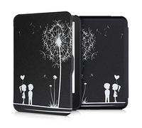 kwmobile Custodia eReader Compatibile con Tolino Vision 1/2 / 3/4 HD Cover - eBook Reader Flip Case - bianco/nero - Amore