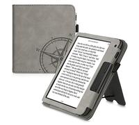 kwmobile Custodia eReader Compatibile con Tolino Vision 6 Cover - Cover eBook Pelle PU con Stand Cinturino Porta Carte Bussola Vintage