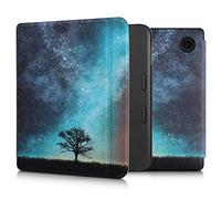 kwmobile Custodia eReader Compatibile con Tolino Vision 6 Cover - eBook Reader Flip Case - blu/grigio/nero - Natura e spazio