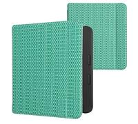 kwmobile Custodia eReader Compatibile con Tolino Vision 6 eReader - Cover eBook PVC con Chiusura Magnetica - Flip Case Effetto Fibra Verde Smeraldo