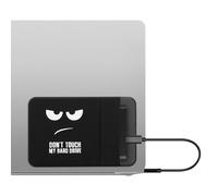 kwmobile Custodia Hard Disk Esterno Compatibile con SanDisk Portable SSD, Samsung T7, Crucial X8, HDD Cover - Case SSD 2 Tasche - Porta Accessori Elettronici - Don't touch my Hard Drive