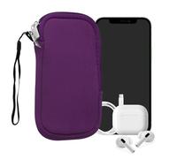 kwmobile Custodia in Neoprene con Zip per Smartphone L - 6,5" - Astuccio Portacellulare a Sacchetto con Cerniera - Borsa in Viola