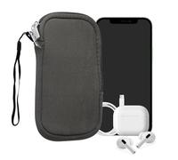kwmobile Custodia in Neoprene con Zip per Smartphone L - 6,5" - Astuccio Portacellulare a Sacchetto con Cerniera - Borsa in stone dust