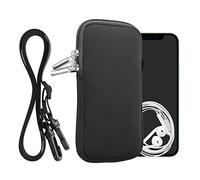 kwmobile Custodia in Neoprene con Zip per Smartphone - Portacellulare a Tracolla - Porta Cellulare da Collo Universale - Borsa Cover Telefono grigio
