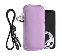 kwmobile Custodia in Neoprene con Zip per Smartphone - Portacellulare a Tracolla - Porta Cellulare da Collo Universale - Borsa Cover Telefono lavanda