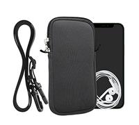 kwmobile Custodia in Neoprene con Zip per Smartphone - Portacellulare a Tracolla - Porta Cellulare da Collo Universale - Borsa Cover Telefono grigio
