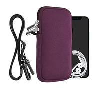 kwmobile Custodia in Neoprene con Zip per Smartphone - Portacellulare a Tracolla - Porta Cellulare da Collo Universale - Borsa Cover Telefono mora