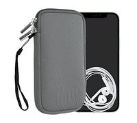 kwmobile Custodia in Neoprene con Zip per Smartphone XL - 6,7/6,8" - Astuccio Portacellulare a Sacchetto con Cerniera - Borsa in stone dust