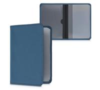kwmobile Custodia in Neoprene per Libretto Circolazione Auto - Cover Portalibretto con Scomparti per Tessere Patente - Foderina Porta Documenti blu marino