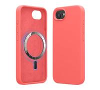 kwmobile Custodia Magnetica Compatibile con Apple iPhone 17e / iPhone 16e - Compatibile con MagSafe - Cover Silicone TPU Magnete - corallo fluorescente