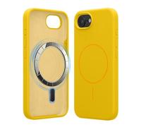kwmobile Custodia Magnetica per Apple iPhone 17e / iPhone 16e - Cover Compatibile con MagSafe - Cover Morbida in Silicone con Magnete - giallo radiante