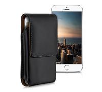 kwmobile Custodia Marsupio con Clip per Cintura - Astuccio Smartphone 13,5 x 6,9 cm - Borsa Pelle Sintetica con Gancio Cinta - Similpelle Nero