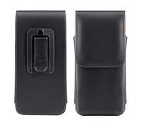 kwmobile Custodia Marsupio con Clip per Cintura - Astuccio Smartphone 16,2 x 8 cm - Borsa Pelle Sintetica con Gancio Cinta - Similpelle Nero