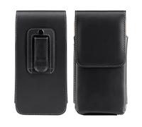 kwmobile Custodia Marsupio con Clip per Cintura - Astuccio Smartphone 17,2 x 8 cm - Borsa Pelle Sintetica Con Gancio Cinta - Similpelle nero