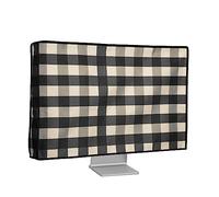 kwmobile Custodia Monitor Compatibile con 27-28" monitor Monitor - Copri Schermo PC - Copertura Antipolvere PC in Lino - Bande a quadri