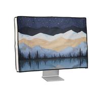 kwmobile Custodia Monitor Compatibile con 27-28" Monitor Monitor - Copri Schermo PC - Copertura Antipolvere PC in Lino - Notte Stellata al Lago